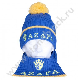 Вязаная шапка и шарф AZAFA голубые