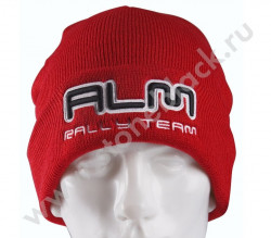 Вязаная шапка и шарф ALM Rally Team красная
