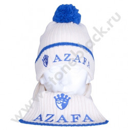Вязаная шапка и шарф AZAFA белые