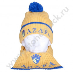 Вязаная шапка и шарф AZAFA желтые