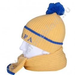 Вязаная шапка и шарф AZAFA желтые